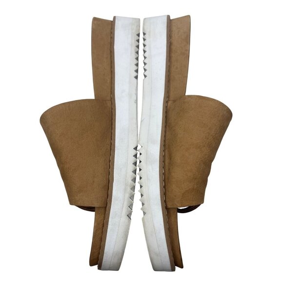 Eileen Fisher Touch Leather Flatform Sandal 7.5 Ladies Brown Color - Picture 5 of 11